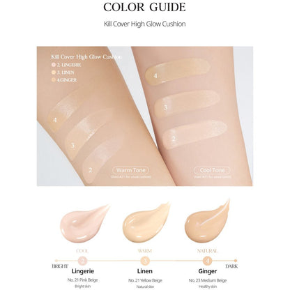 CLIO Kill Cover High Glow Cushion Set (+Refill) - Daebak