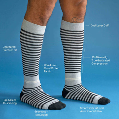 CloudCotton Compression Socks - Stripes - Daebak