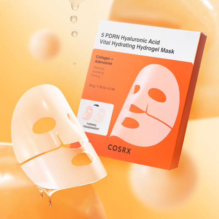 Maschera idrogel idratante COSRX 5 PDRN all'acido ialuronico 34g X 3ea