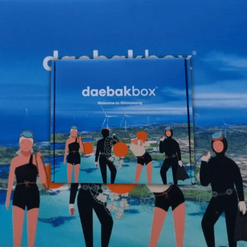 Jeju Regional Box featuring coastal-themed packaging with illustrations of haenyeo (female divers) and scenic views of Jeju Island.