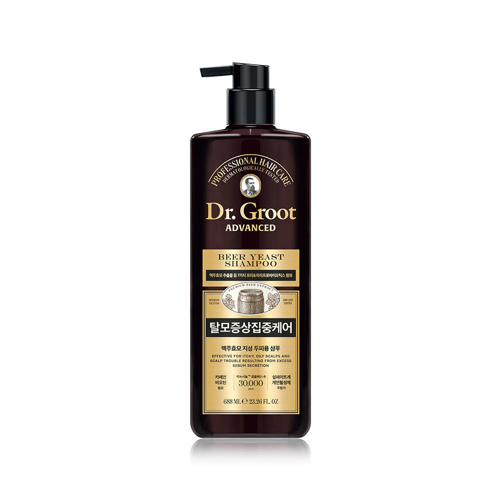 Shampoo avançado Dr.Groot com levedura de cerveja para alívio da queda de cabelo, para cabelos oleosos 688ml