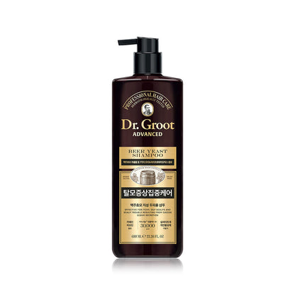 Shampoo avançado Dr.Groot com levedura de cerveja para alívio da queda de cabelo, para cabelos oleosos 688ml