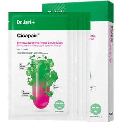 Dr.Jart+ CICAPAIR™ Serum-Gesichtsmaske für empfindliche, zu Rötungen neigende Haut (5 Tuchmasken)