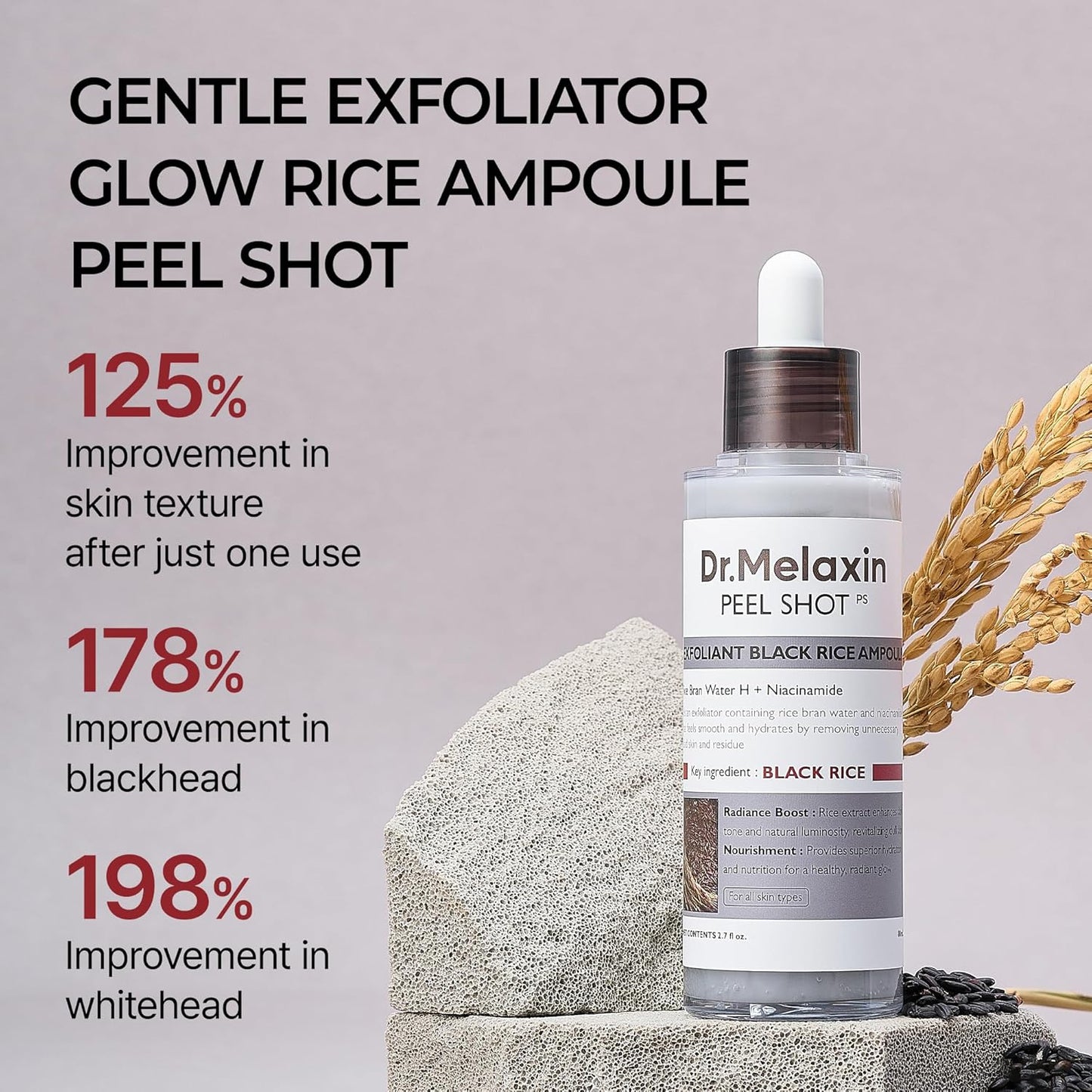 Dr. Melaxin Peel Shot Exfoliant Black Rice Ampoule - Daebak