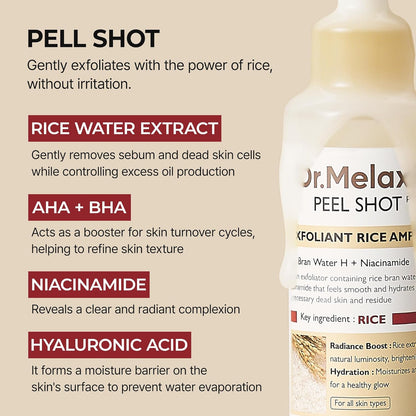 Dr. Melaxin Peel Shot Exfoliant Rice Ampoule - Daebak