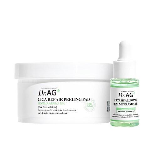 Dr.AG+ Cica Repair Peeling Pad 40p + Cica Hyaluronic Calming Ampoule 25ml SET - Daebak