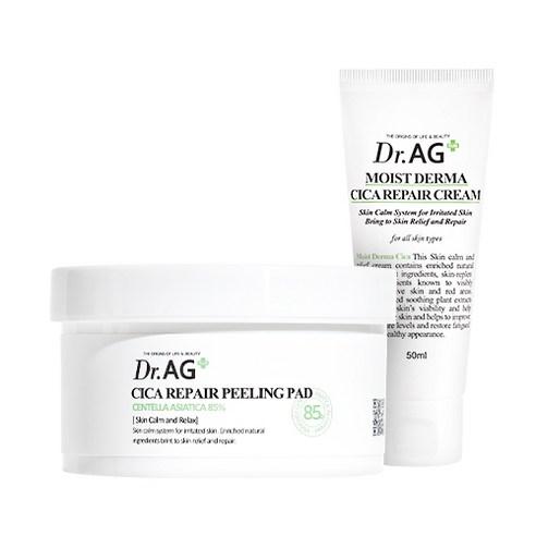 Dr.AG+ Cica Repair Peeling Pad 40p + Moist Derma Cica Repair Cream 50ml SET - Daebak