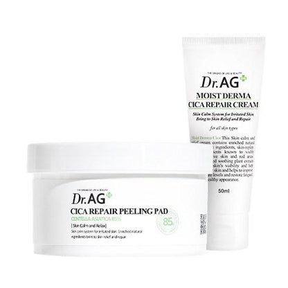 Dr.AG+ Cica Repair Peeling Pad 40p + Moist Derma Cica Repair Cream 50ml SET - Daebak