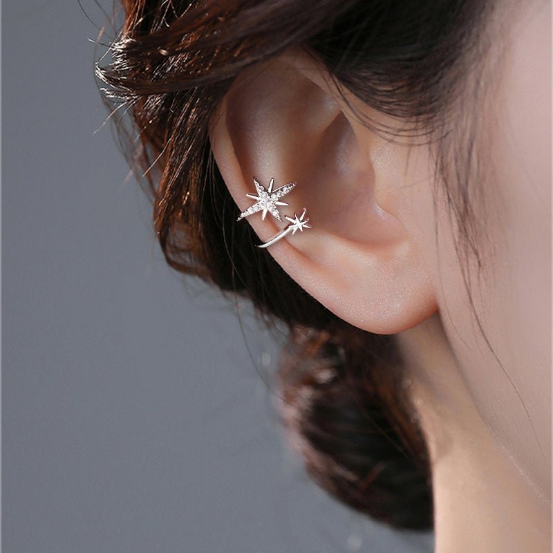 Eight Awn Star Asymmetric Rice Korean Style Hot Personality Fashion Ear Clip - Daebak