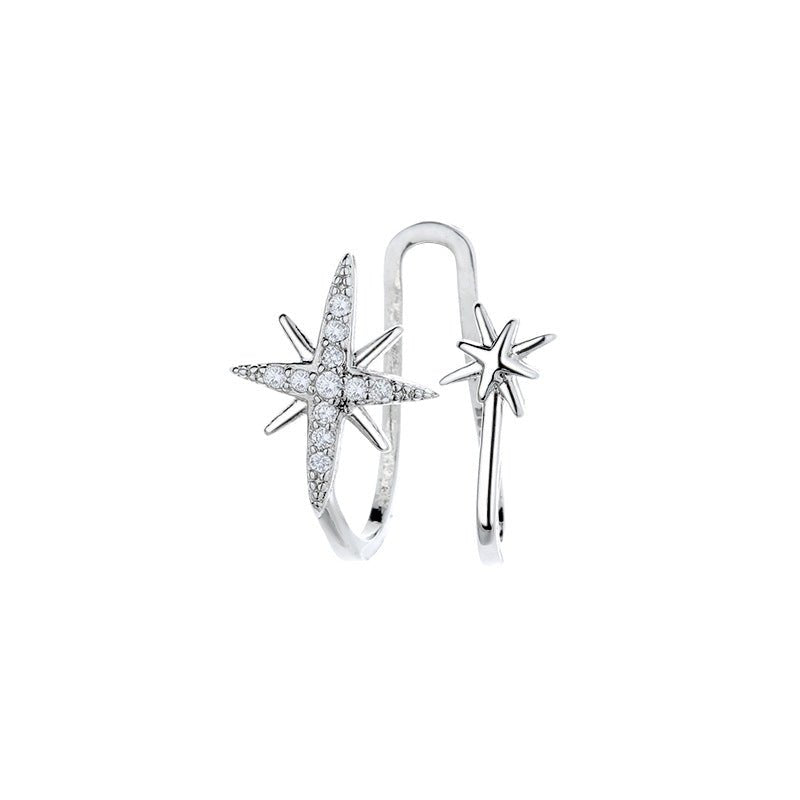 Eight Awn Star Asymmetric Rice Korean Style Hot Personality Fashion Ear Clip - Daebak