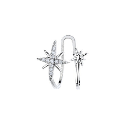 Eight Awn Star Asymmetric Rice Korean Style Hot Personality Fashion Ear Clip - Daebak