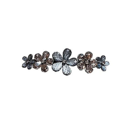 Elegant Crystal Flower Hairpin Spring Clip High-end Women's Back of Head Half-tied Hair Clip Girls Korean Style Hair Accessories - Daebak