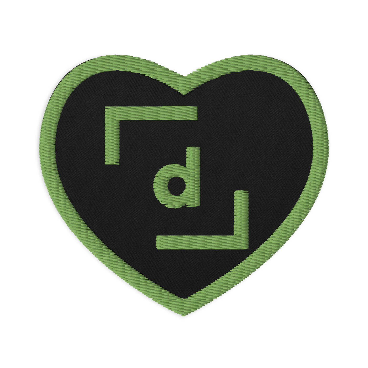 D’ Embroidered Heart Patch - Green Logo
