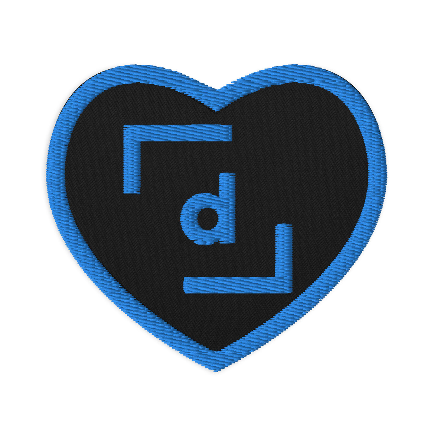 D’ Embroidered Heart Patch - Blue Logo