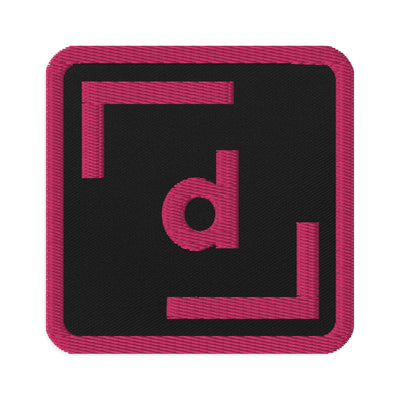 D’ Embroidered Square Patch - Pink Logo