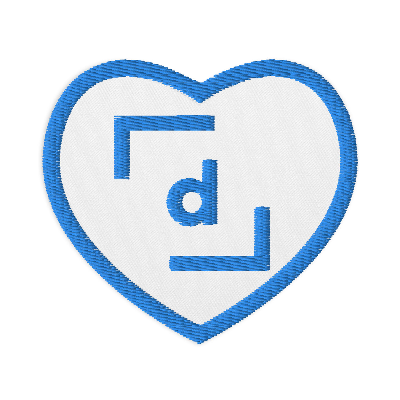 D’ Embroidered Heart Patch - Blue Logo