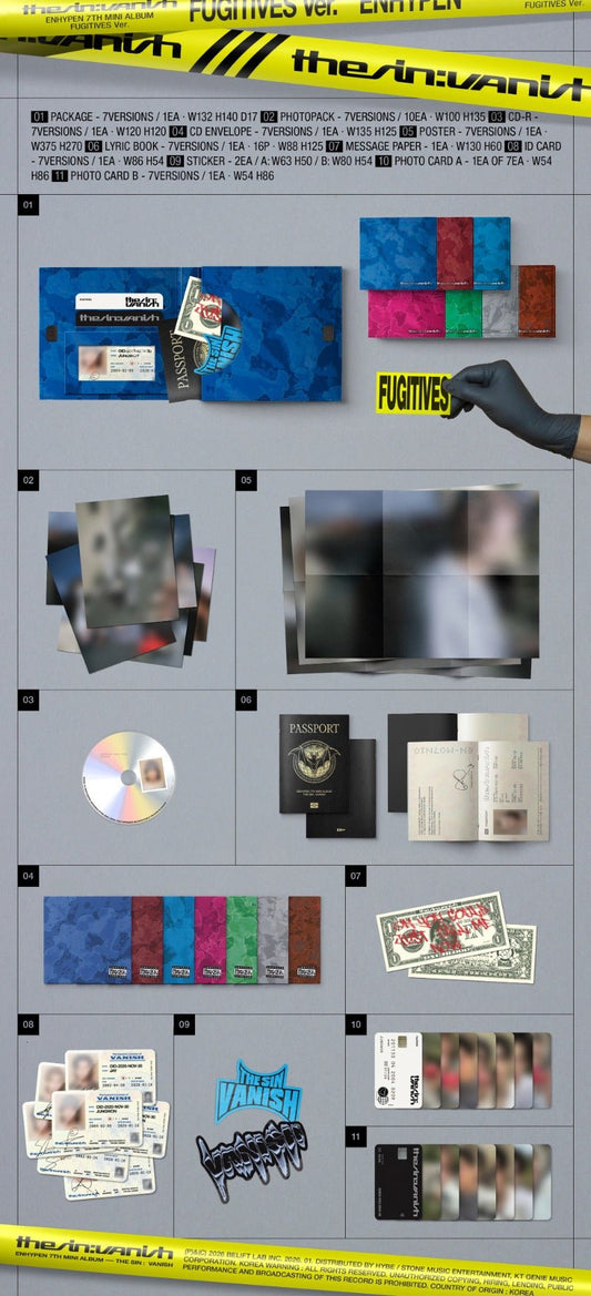 Enhypen 7th Mini Album The Sin: Vanish (Fugitives Version) - Daebak