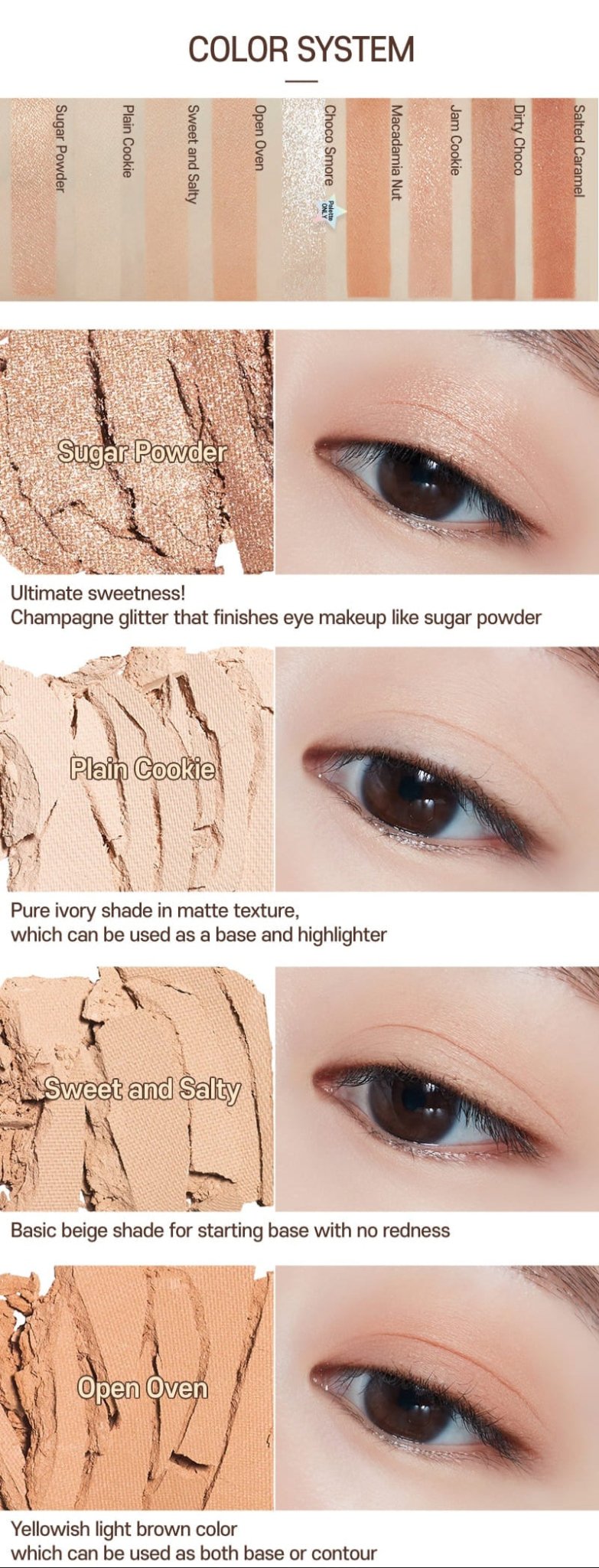 ETUDE Play Color Eyes 9-Color 7.2g Cookie Chips - Daebak