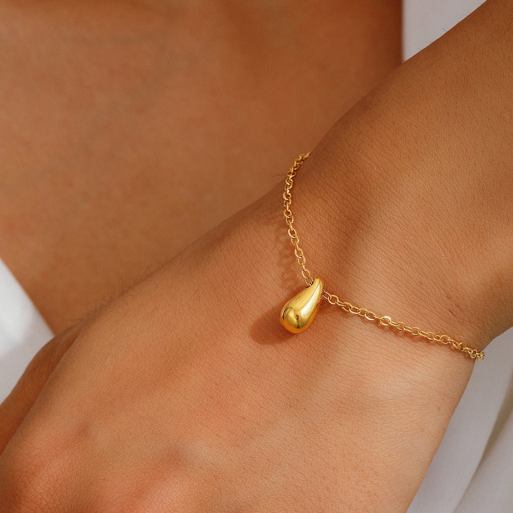 Fashion Korean Style Niche Water Drop Female Simple Personality Gold-plated Necklaces - Daebak