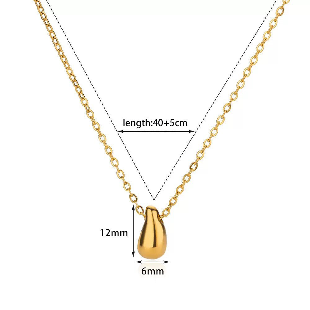 Fashion Korean Style Niche Water Drop Female Simple Personality Gold-plated Necklaces - Daebak
