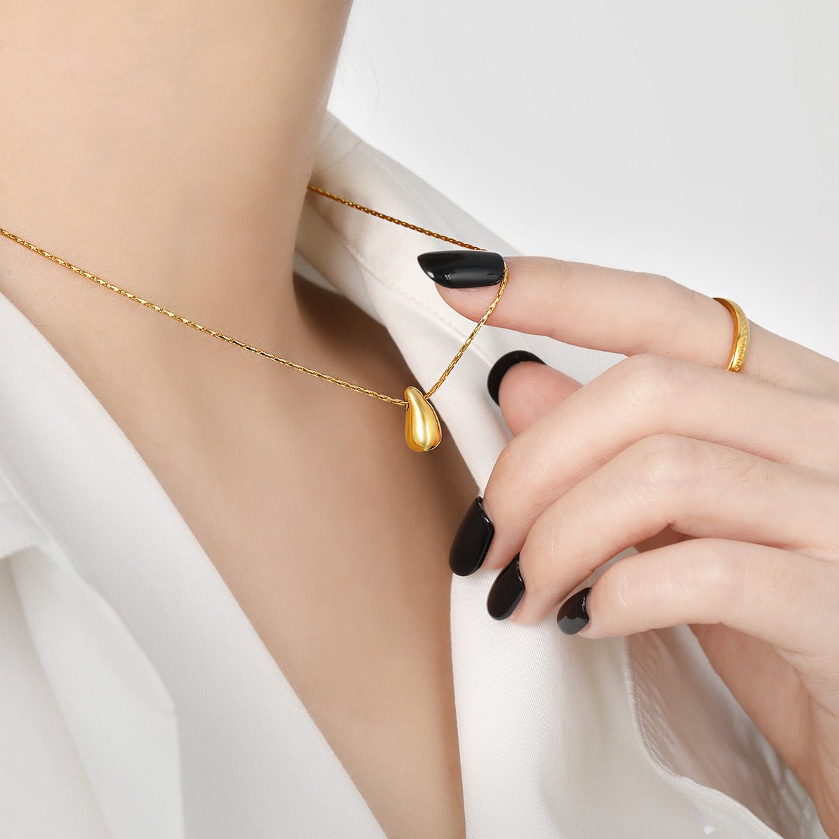 Fashion Korean Style Niche Water Drop Female Simple Personality Gold-plated Necklaces - Daebak