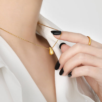 Fashion Korean Style Niche Water Drop Female Simple Personality Gold-plated Necklaces - Daebak