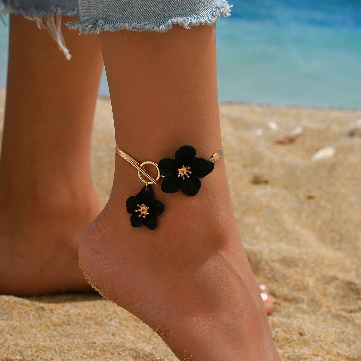 Fashion Simple All-match Flowers Anklet OT Buckle - Daebak