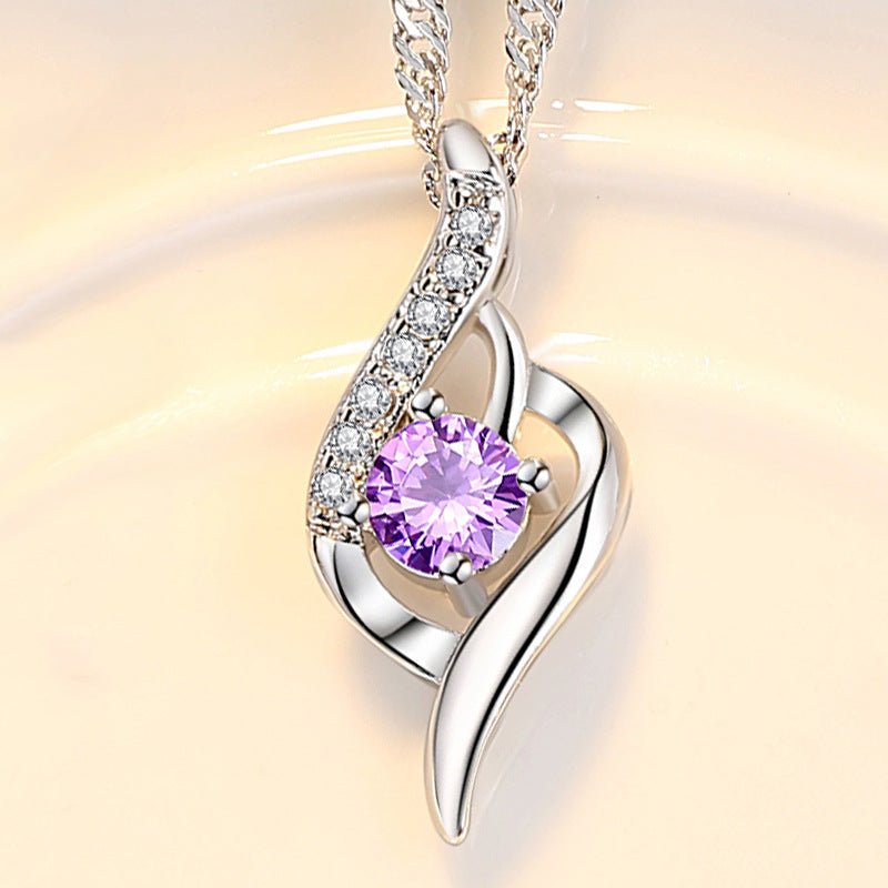 Feather Of Heaven Link Korean Crystal Allure Pendant - Daebak