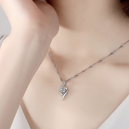 Feather Of Heaven Link Korean Crystal Allure Pendant - Daebak