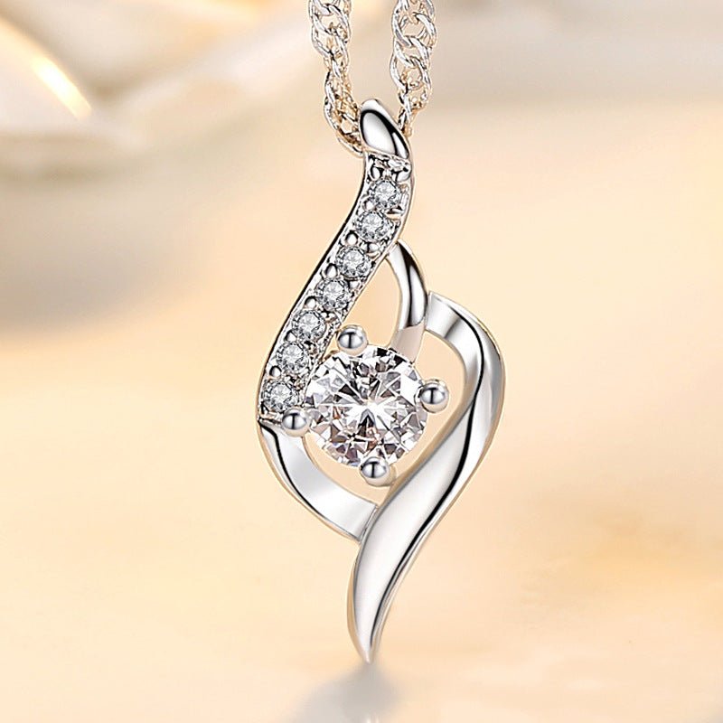 Feather Of Heaven Link Korean Crystal Allure Pendant - Daebak