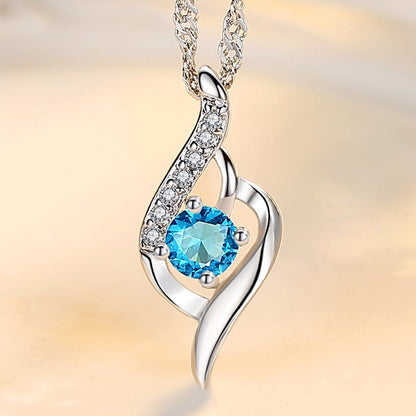 Feather Of Heaven Link Korean Crystal Allure Pendant - Daebak