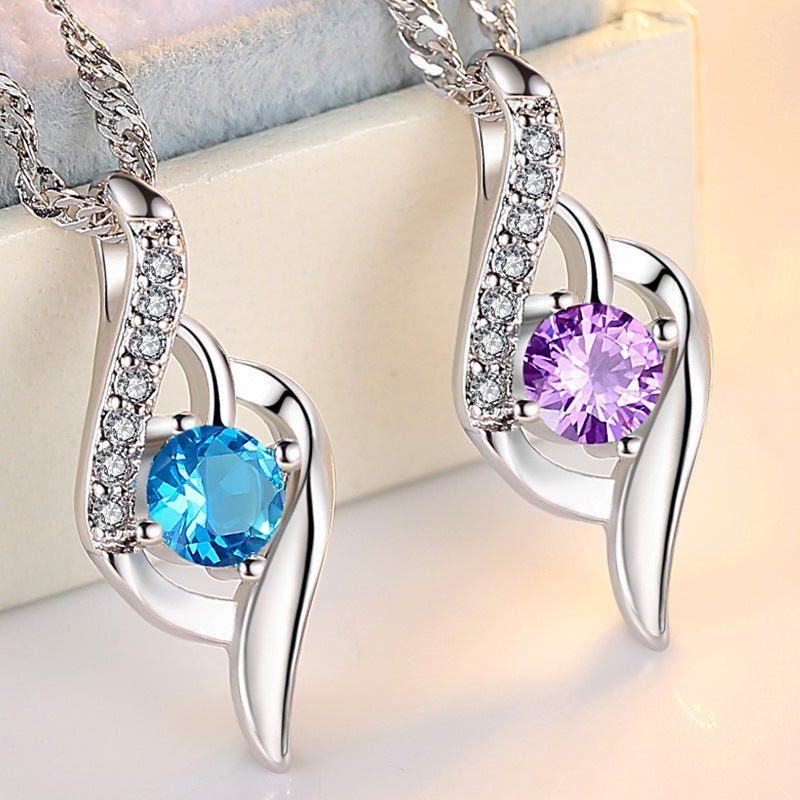 Feather Of Heaven Link Korean Crystal Allure Pendant - Daebak