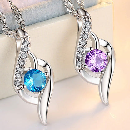 Feather Of Heaven Link Korean Crystal Allure Pendant - Daebak