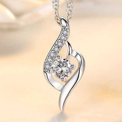 Feather Of Heaven Link Korean Crystal Allure Pendant - Daebak