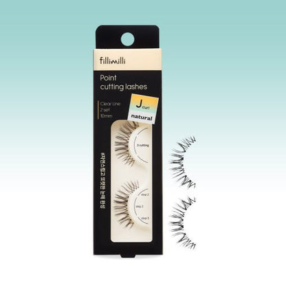 Fillimilli Point Cutting Lashes #NATURAL J CURL (10mm) - Daebak