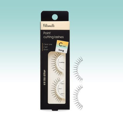 Fillimilli Point Cutting Lashes #SUPER LONG C-CURL (11mm) - Daebak