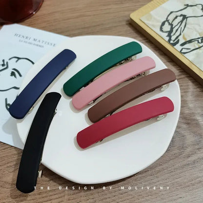 Frosted Back of The Head Hair Clips Headdress Female Lady Simple Large Hair Clip Spring Clip Hair Styling Hairpin Korean Fashion - Daebak