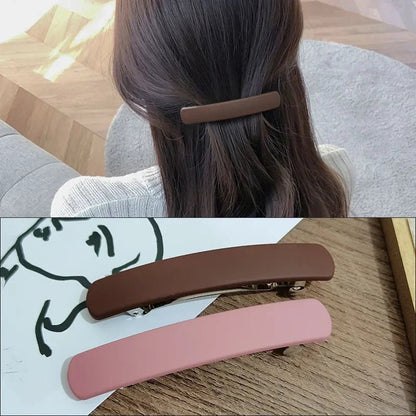 Frosted Back of The Head Hair Clips Headdress Female Lady Simple Large Hair Clip Spring Clip Hair Styling Hairpin Korean Fashion - Daebak