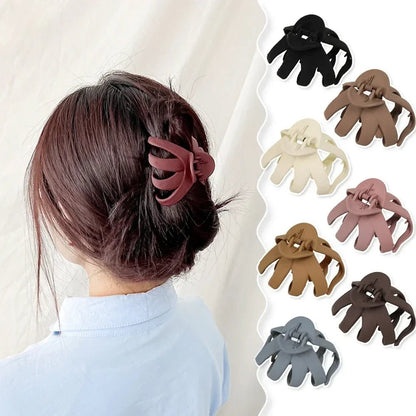 Frosted Octopus Hair Claw Solid Color Ponytail Clip Korean Simple Women Girls Non-Slip Shark Claw Irregular Hair Accessories - Daebak