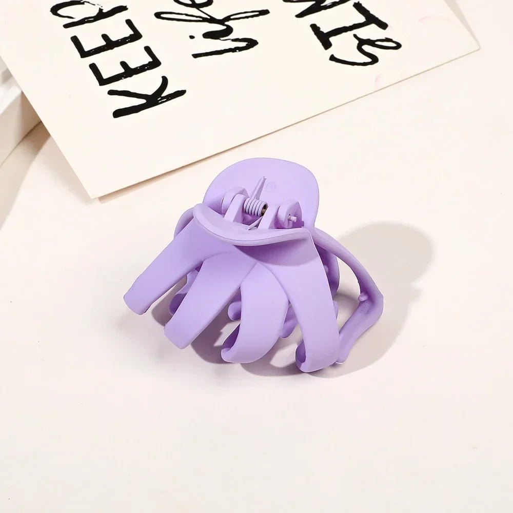 Frosted Octopus Hair Claw Solid Color Ponytail Clip Korean Simple Women Girls Non-Slip Shark Claw Irregular Hair Accessories - Daebak