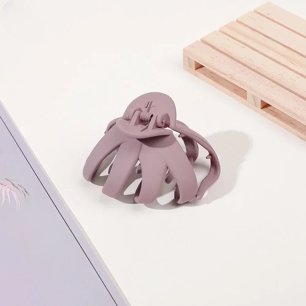 Frosted Octopus Hair Claw Solid Color Ponytail Clip Korean Simple Women Girls Non-Slip Shark Claw Irregular Hair Accessories - Daebak