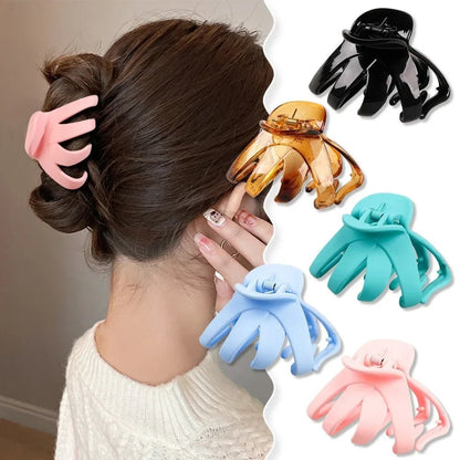 Frosted Octopus Hair Claw Solid Color Ponytail Clip Korean Simple Women Girls Non-Slip Shark Claw Irregular Hair Accessories - Daebak
