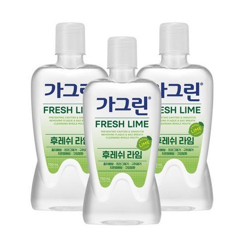 Gagreen FRESH LIME Mouthwash 750mlX3ea - Daebak
