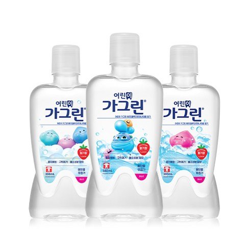 Gagreen Kids Mouthwash 380mlX3ea (Strawberry) - Daebak