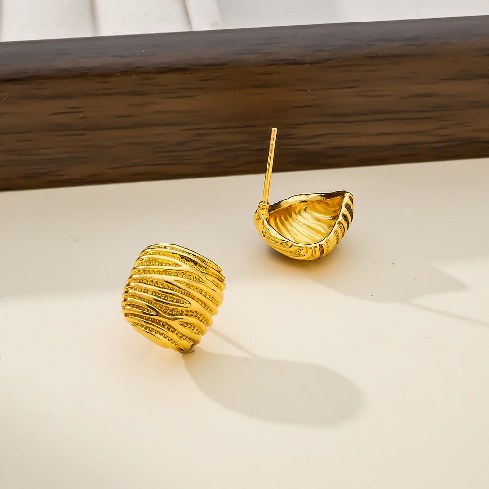 Geometric Metal Korean Style Simple Temperament Stud Earrings - Daebak