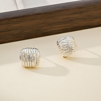 Geometric Metal Korean Style Simple Temperament Stud Earrings - Daebak