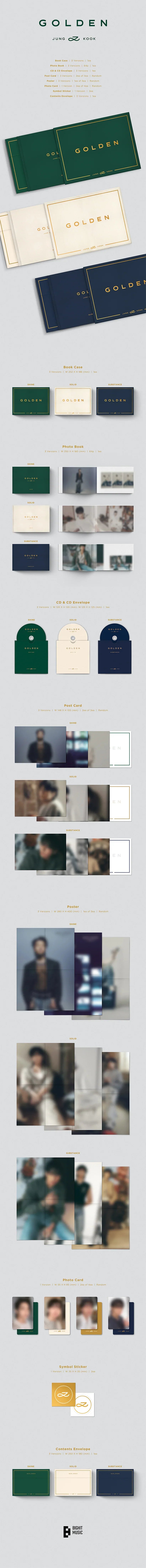 Jungkook BTS Golden Album Official CD with Photobook