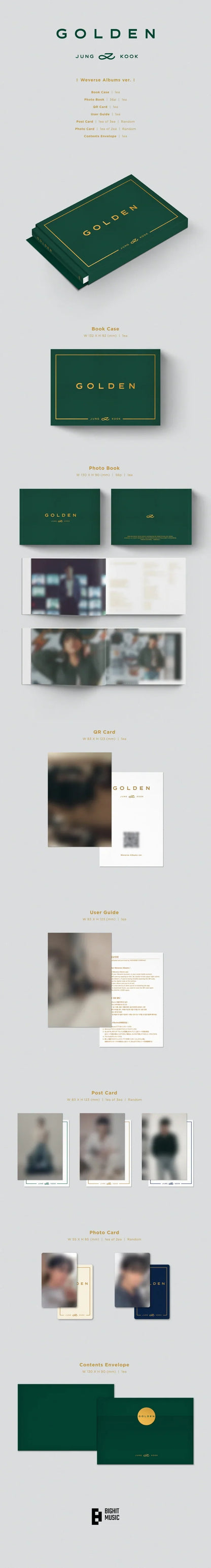 Jungkook of BTS Golden Weverse Album Version