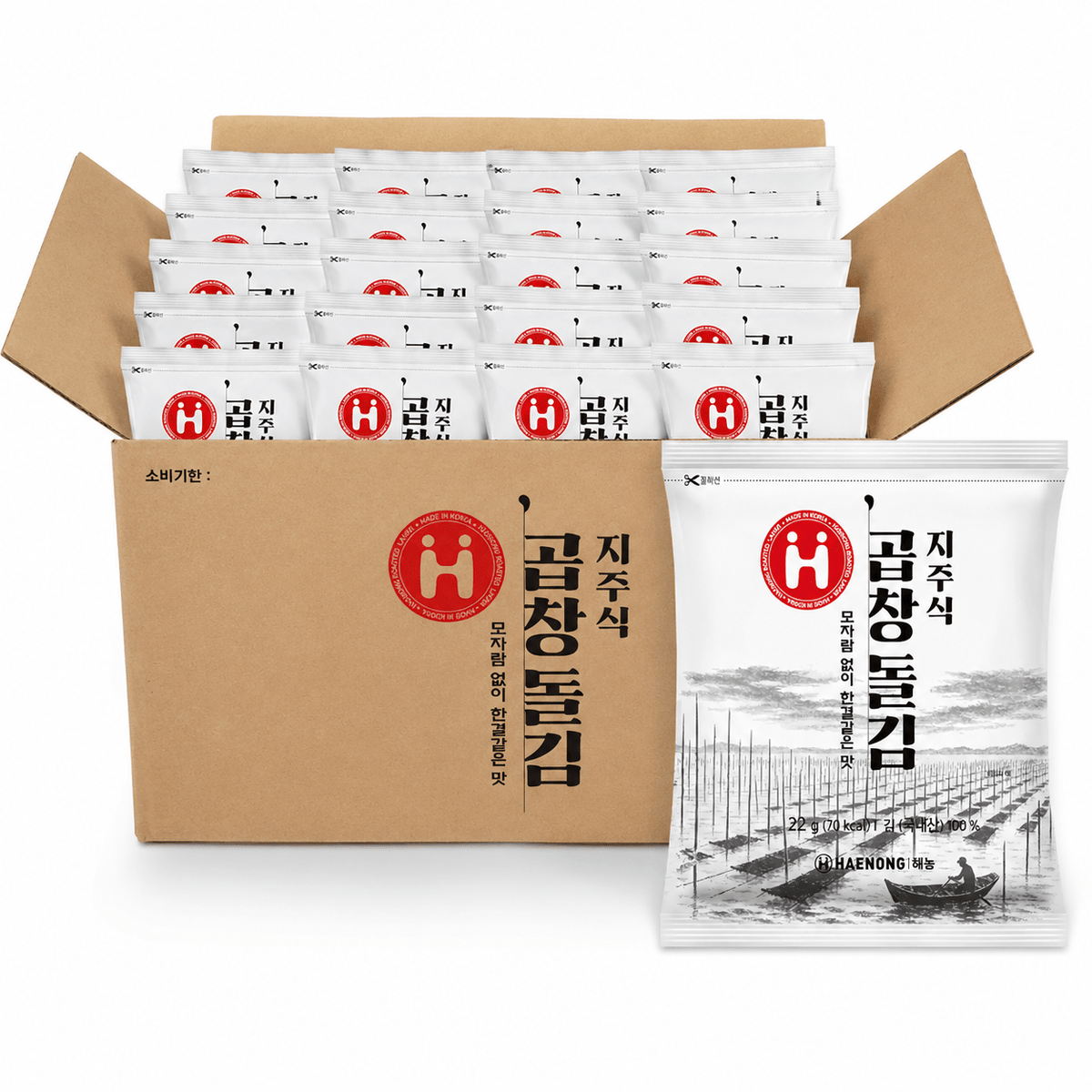 [Haenong] Pole-Raised Gopchang Dol Gim Seaweed (10 Sheets, 22g, 0.78 oz) - Daebak