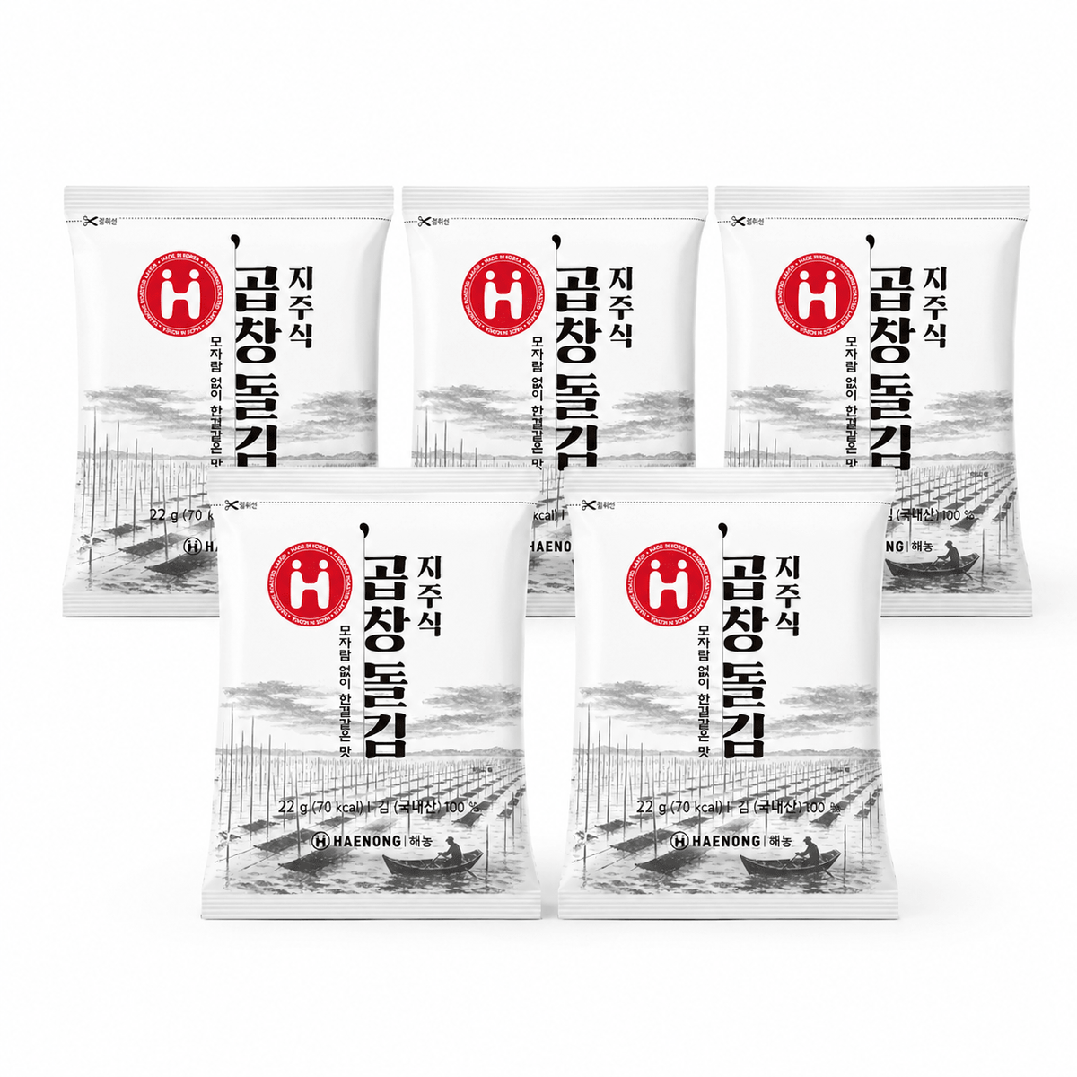 [Haenong] Pole-Raised Gopchang Dol Gim Seaweed (10 Sheets, 22g, 0.78 oz) - Daebak